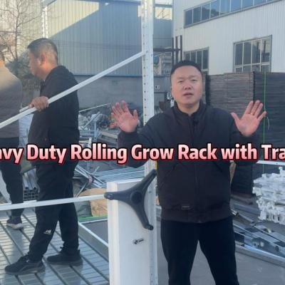 Heavy Duty Rolling Grow Rack with Tracks